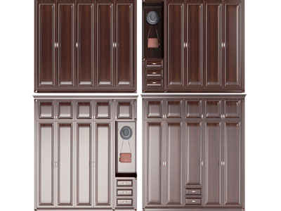 现代实木衣柜3d模型 现代实木衣柜