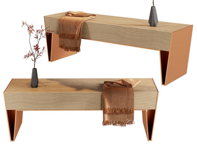 现代木质长凳子