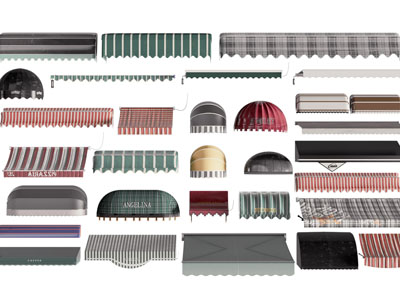 简欧条纹图案的遮阳棚、雨棚