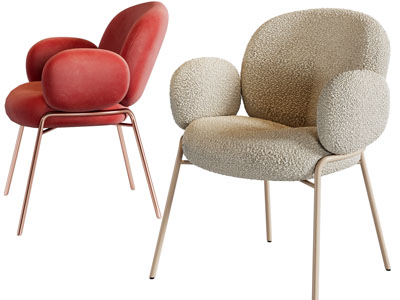 现代轻奢羊羔绒休闲椅子、餐椅