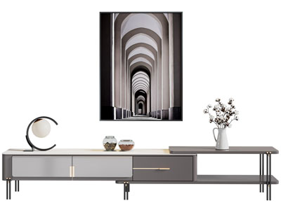 现代电视柜、摆件组合