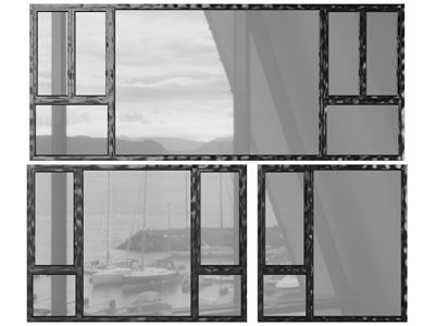 现代金属边框平开窗户