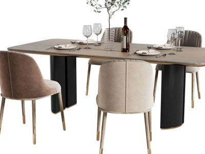 现代实木餐桌椅组合