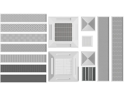 现代空调出风口、排风扇3d模型 现代空调出风口、排风扇