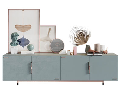 现代电视柜、摆件组合