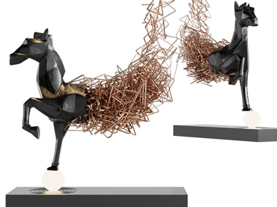 现代抽象马雕塑落地灯