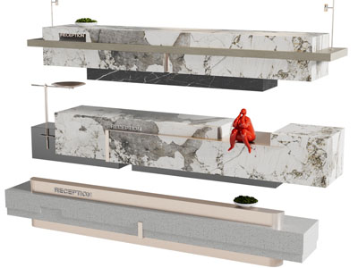 现代大理石前台接待台