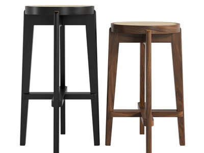 现代圆形实木吧凳子