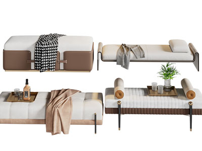 现代长方形沙发凳