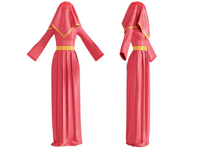中式新娘传统服装3d模型 中式新娘传统服装