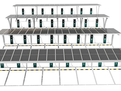 现代带充电桩的停车棚
