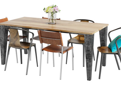 现代长方形餐桌椅组合