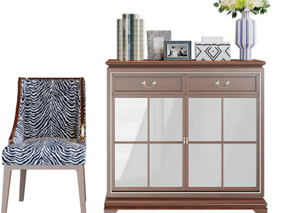 美式玄关柜、边柜、休闲椅子