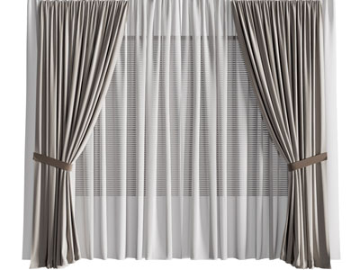 现代窗帘窗纱、百叶窗帘