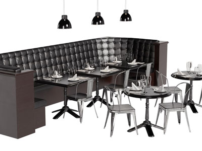 工业风loft卡座餐桌椅组合