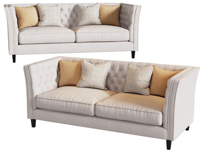 美式双人沙发3d模型 美式双人沙发