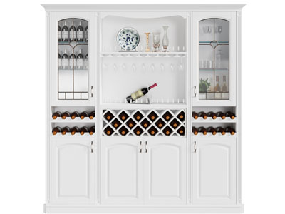 简欧白色酒柜