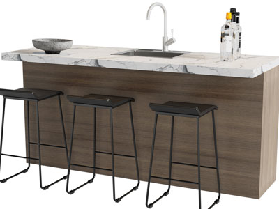 现代水吧台、吧椅