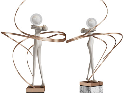 现代人物雕塑落地灯