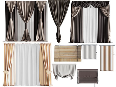 现代布艺窗帘窗纱