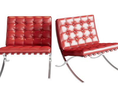 现代红色软包休闲椅子