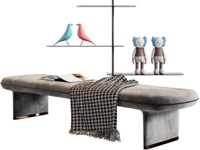 现代长方形沙发凳