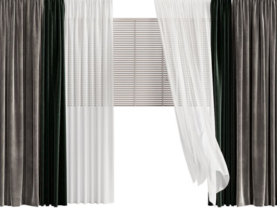 现代窗帘窗纱、百叶窗
