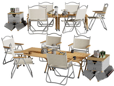 现代户外露营可折叠餐桌椅组合