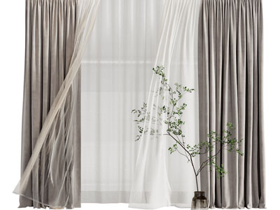 现代布艺窗帘窗纱