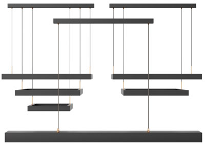 现代金属方框吊灯