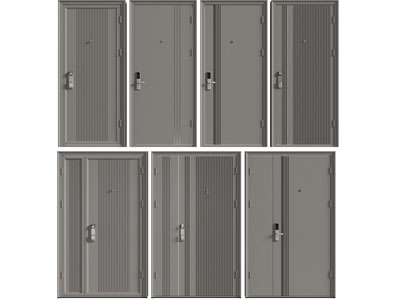 现代单扇、子母入户平开门