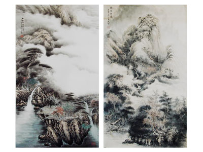 新中式山脉装饰挂画