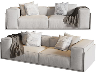 现代布艺双人沙发3d模型 现代布艺双人沙发