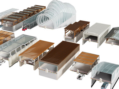 现代地车库出入口雨棚