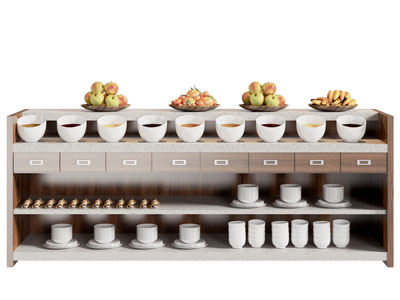 新中式自助餐调料台