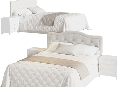 简欧双人床、床头柜