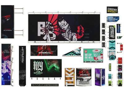 现代户外广告牌3d模型 现代户外广告牌
