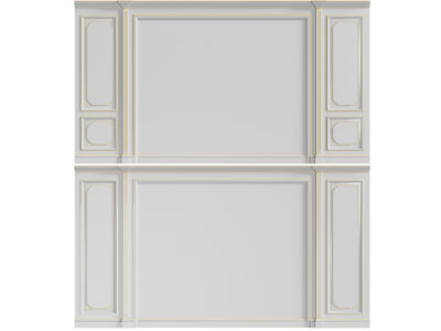 简欧背景墙3d模型 简欧背景墙