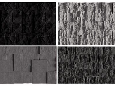 现代文化石背景墙3d模型 现代文化石背景墙