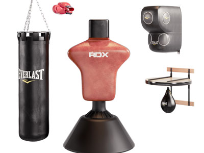 现代拳击手套、沙袋