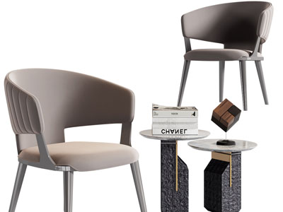 现代休闲椅子、边几