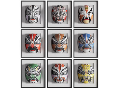 新中式脸谱装饰挂画