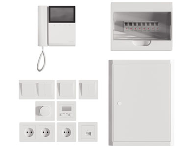 现代对讲机、可视电话、配电箱开关面板3d模型 现代对讲机、可视电话、配电箱开关面板