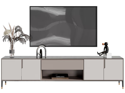 现代电视柜、电视机