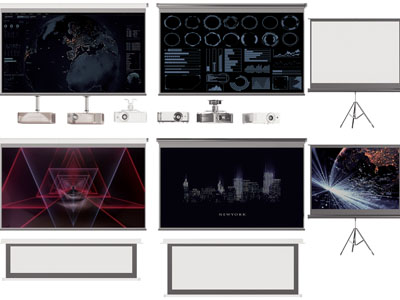 现代投影仪、投影幕布3d模型 现代投影仪、投影幕布