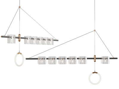 现代一字水晶灯罩吊灯