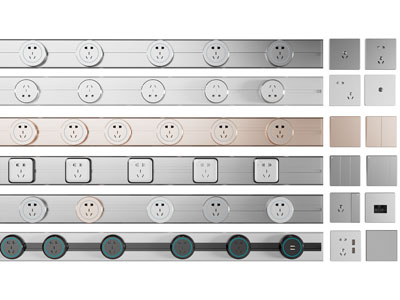现代带轨道的插座、开关面板3d模型 现代带轨道的插座、开关面板