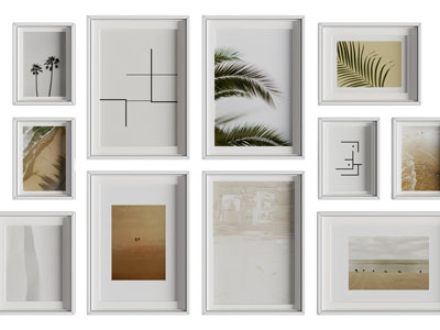 现代装饰挂画、照片墙