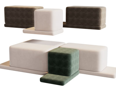 现代拼接沙发凳