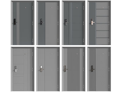 现代带密码锁的入户平开门